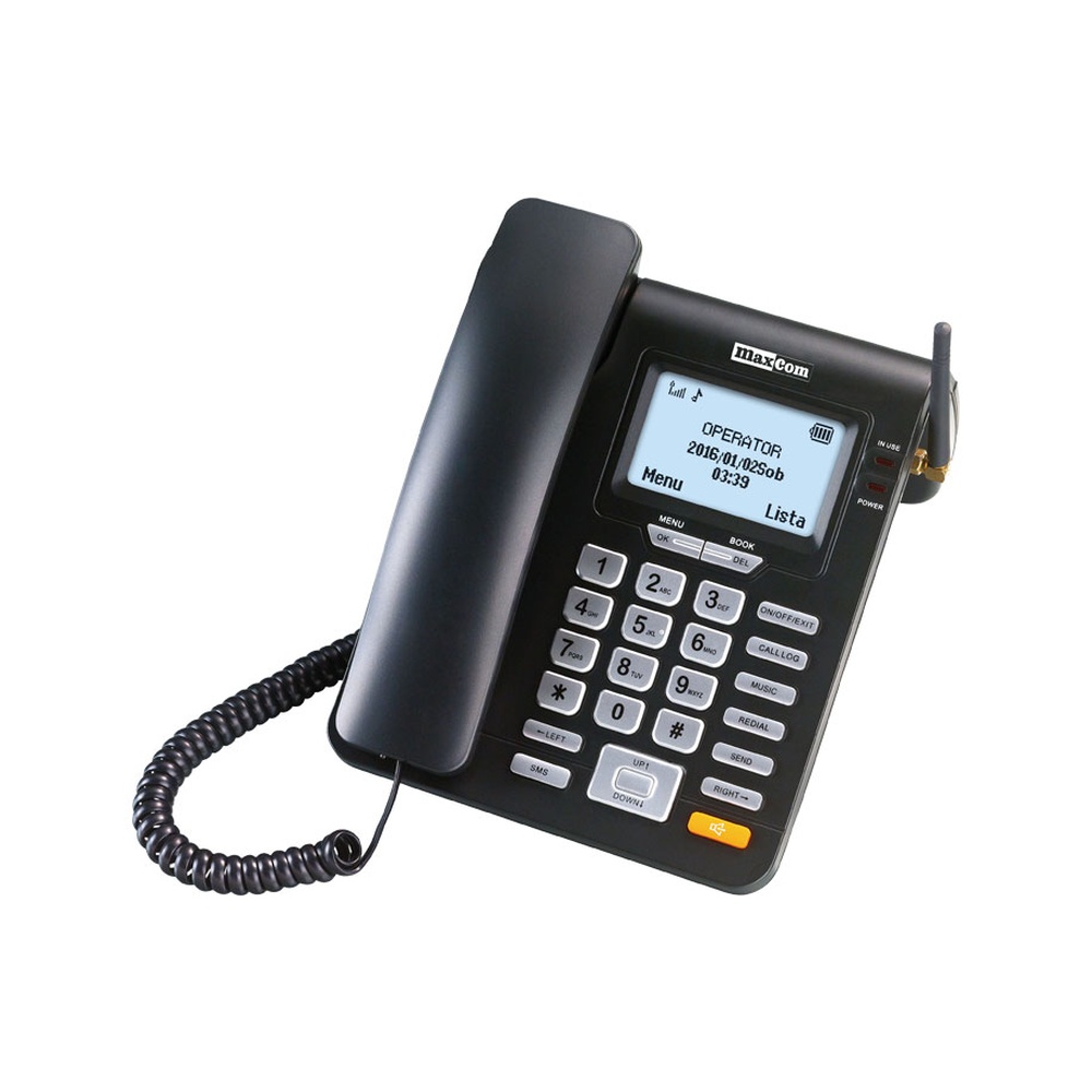 Stolný telefón so slotom pre SIM kartu Maxcom 28D, SOS tlačidlo, čierny