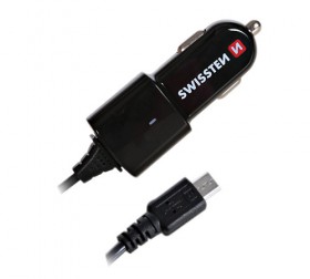 Nabíjačka do auta Adapter CL SWISSTEN microUSB 1A čierna (BLISTER)