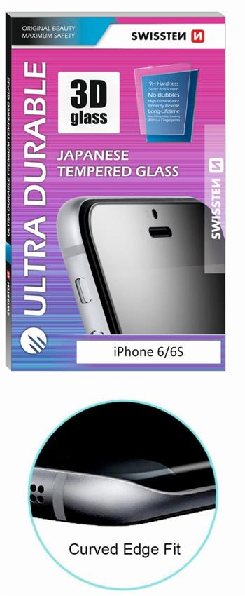 Tvrzené sklo SWISSTEN ULTRA DURABLE 3D Apple iPhone 6 PLUS/6s PLUS bílé