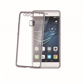 CELLY Laser silikónové puzdro - lemovanie s kovovým efektom pre Huawei P10 Lite, čierne