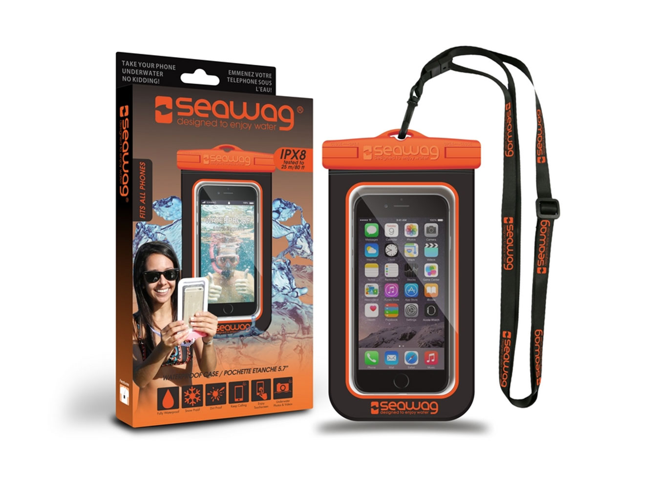 SEAWAG Voděodolné pouzdro pro telefon 5.7" black/orange
