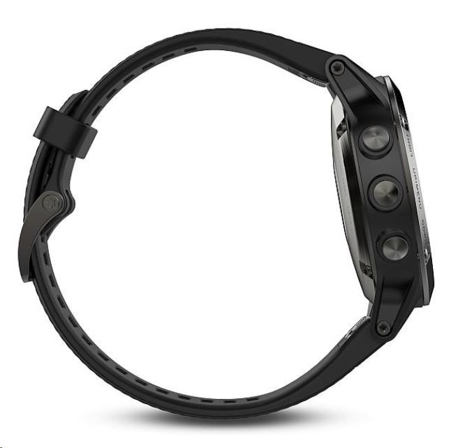 Garmin GPS sportovní hodinky Fenix 5 Sapphire Gray Optic, Černý řemínek