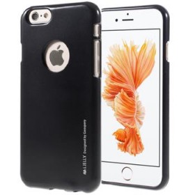 Silikónové puzdro MERCURY iJELLY METAL HOLE pre Apple IPHONE 6 PLUS / 6S PLUS ČIERNE