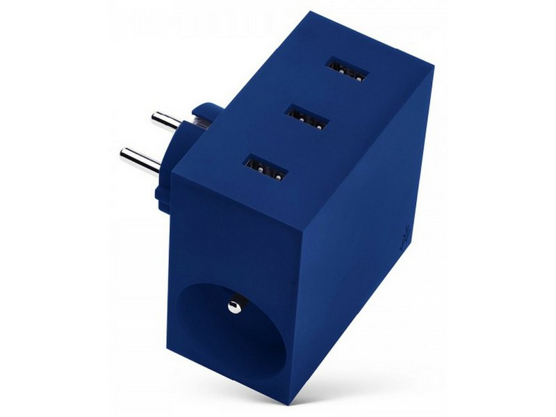 USBEPOWER HIDE Power nabíječka 3USB/2plugs v modré barvě