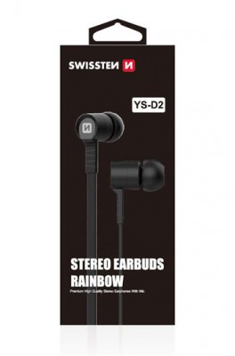 SLÚCHADLÁ SWISSTEN Earbuds RAINBOW YS-D2 black