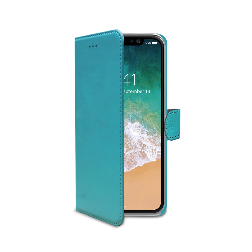 CELLY Wally pouzdro flip Apple iPhone X turquoise