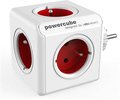 Zásuvka PowerCube ORIGINAL 5-ti rozbočka v červené barvě