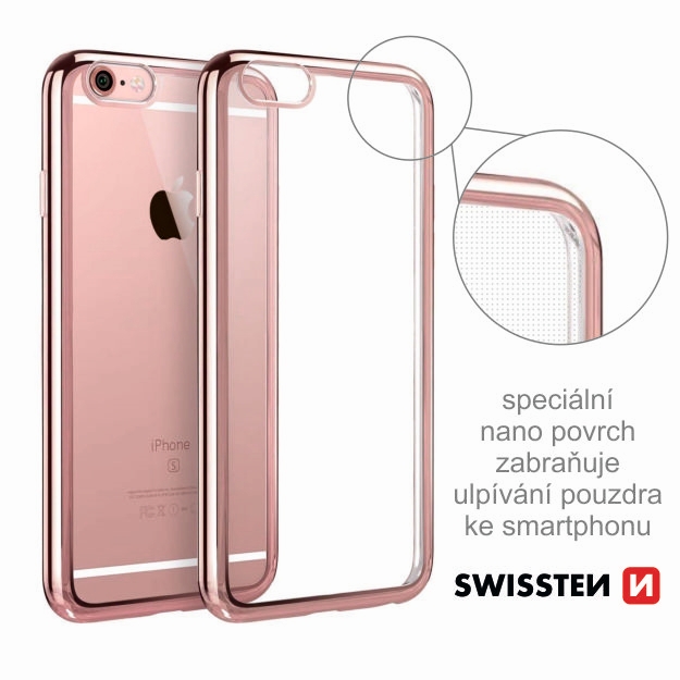 Puzdro ELECTRO JELLY Apple Iphone X transparentný ružovo / zlaté
