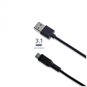 Dátový a nabíjací kábel CELLY s USB-C, 1m, 3A, black
