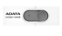 ADATA Flash Disk 64GB USB 2.0 Dash Drive UV220, White/Gray