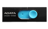 ADATA Flash Disk 64GB USB 2.0 Dash Drive UV220, Black/Blue
