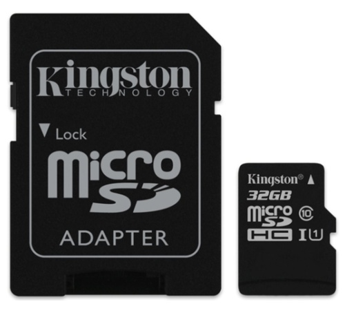 Paměťová karta Kingston CL10 32GB microSDHC, UHS-I 80R/10W (s adaptérem), blister