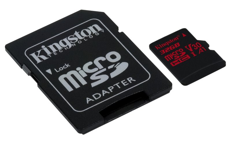Paměťová karta Kingston Canvas React 32GB microSDHC, class 10, UHS-I V30, s adaptérem