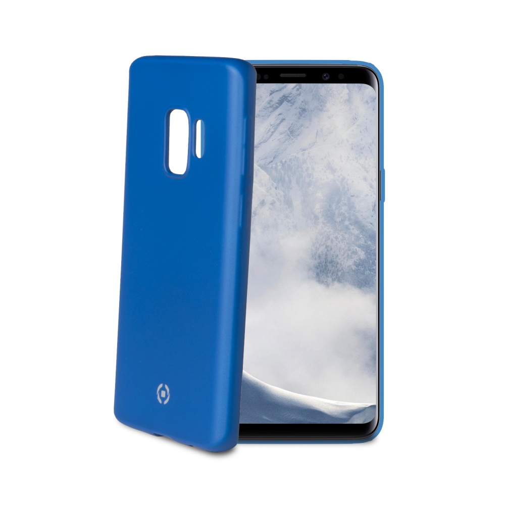 CELLY Softmatt silikonové pouzdro pro Samsung Galaxy S9, matné provedení, modré