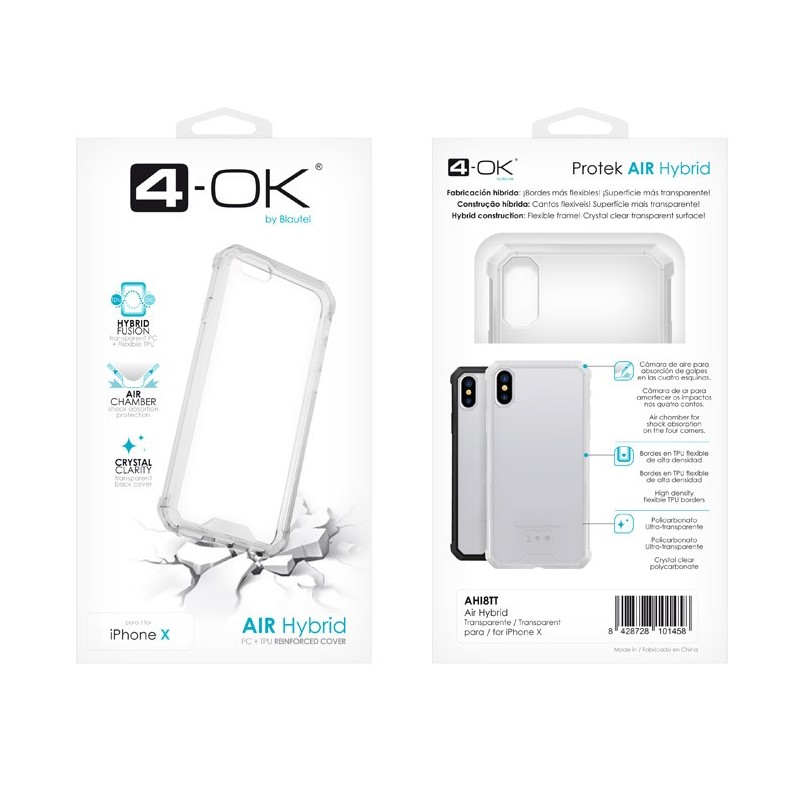 Puzdro 4-OK Air Hybrid iPHONE X transparentné