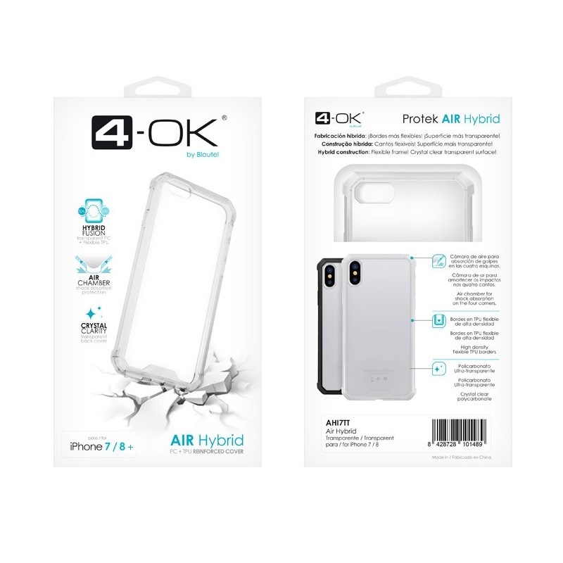 Puzdro 4-OK Air Hybrid iPHONE 7 PLUS / 8 PLUS transparentná