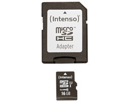 Paměťová karta Intenso 16GB micro SDHC Premium, class 10, UHS-I + adaptér