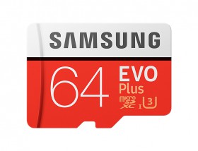 Pamäťová karta Samsung 64GB EVO Plus microSDXC, UHS-I U3 s daptérem