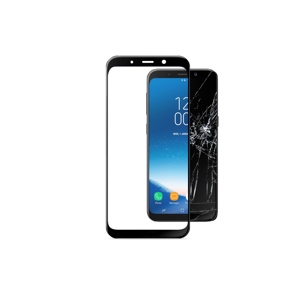 Tvrzené sklo CellularLine CAPSULE pro Samsung Galaxy A8 2018, black