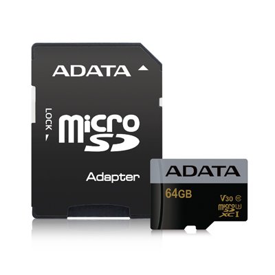 Paměťová karta ADATA 64GB Premier Pro microSDXC, UHS-I U3, V30G s adaptérem