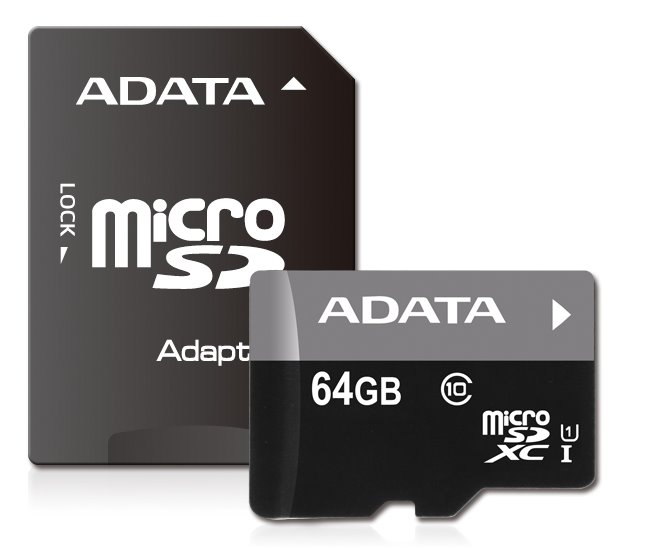 Paměťová karta ADATA Premier 64GB microSDXC, UHS-I CL10 A1 s adaptérem
