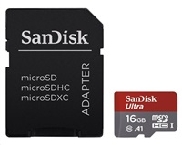 Paměťová karta SanDisk Ultra Android microSDHC 16GB, A1,Class10,UHS-I (U1) s adaptérem