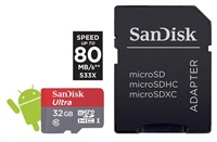 Paměťová karta SanDisk Ultra Android microSDHC 32GB, A1,Class10,UHS-I (U1), 98 MB/s s adaptérem