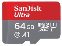 Paměťová karta SanDisk Ultra Android microSDXC 64GB 100 MB/s, A1 Class 10, UHS-I s adaptérem