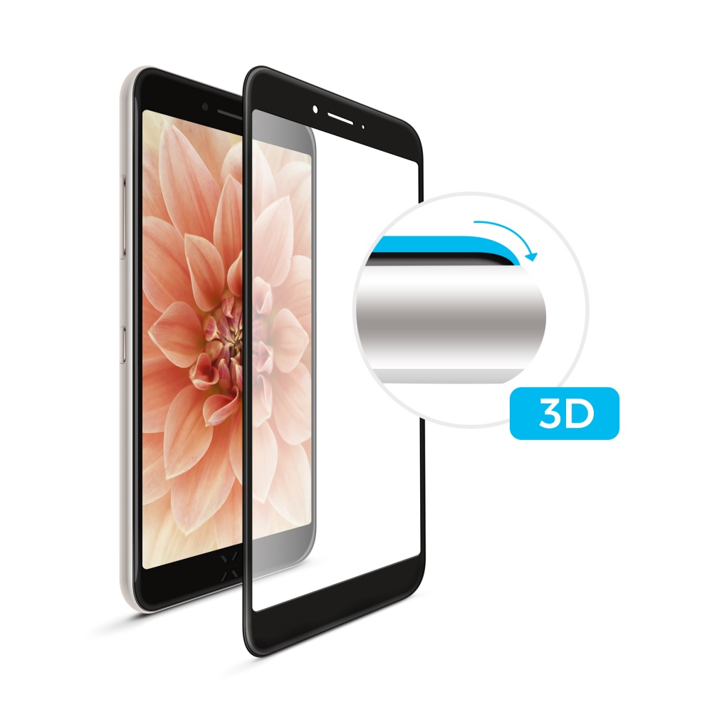 Ochranné tvrdené sklo FIXED 3D Full-Cover pre Samsung Galaxy A8 (2018), s lepením cez celý displej, čierne
