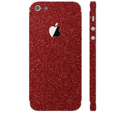 Ochranná fólia 3mk Fery pre Apple iPhone 5, červená trblietavá