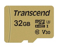 Pamäťová karta TRANSCEND Micro SDHC 500S 32GB UHS-I U3 V30 + adaptér