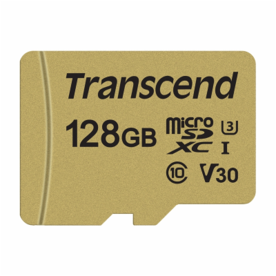 Paměťová karta TRANSCEND Micro SDXC 500S 128GB UHS-I U3 V30 + adaptér