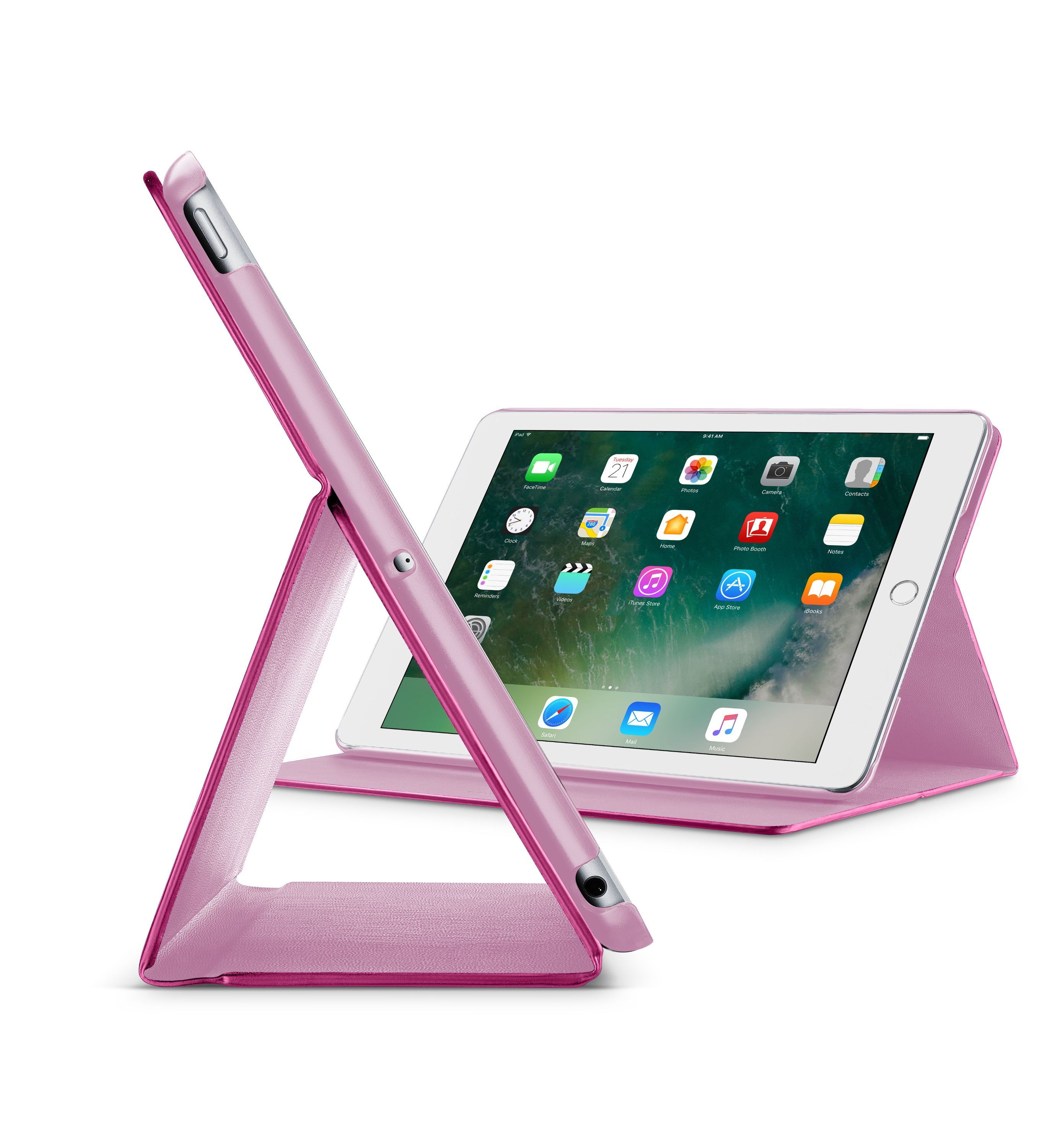 Pouzdro se stojánkem CellularLine Folio pro Apple iPad 9,7" (2018) růžové