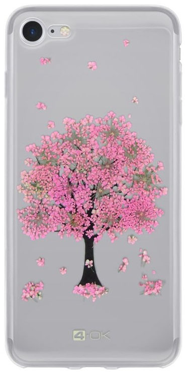 Zadný kryt 4-OK Flover pre Apple iPhone X, pink tree