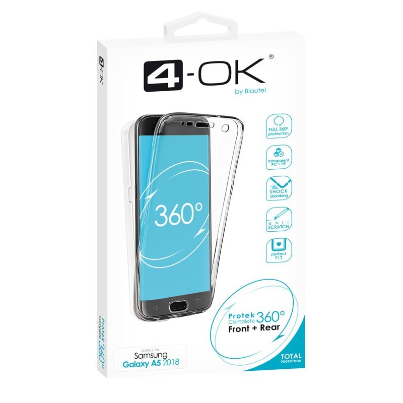 Ochranný kryt 4-OK Protek 360 pre Samsung Galaxy A5 2018, transparentná