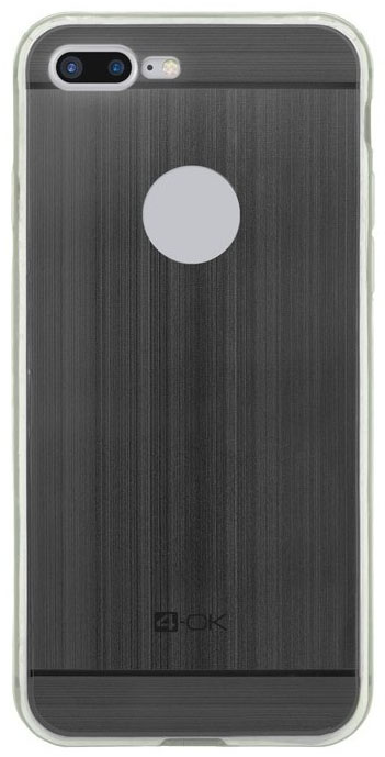 Zadný TPU kryt 4-OK Metal pre Apple iPhone 7 Plus, black
