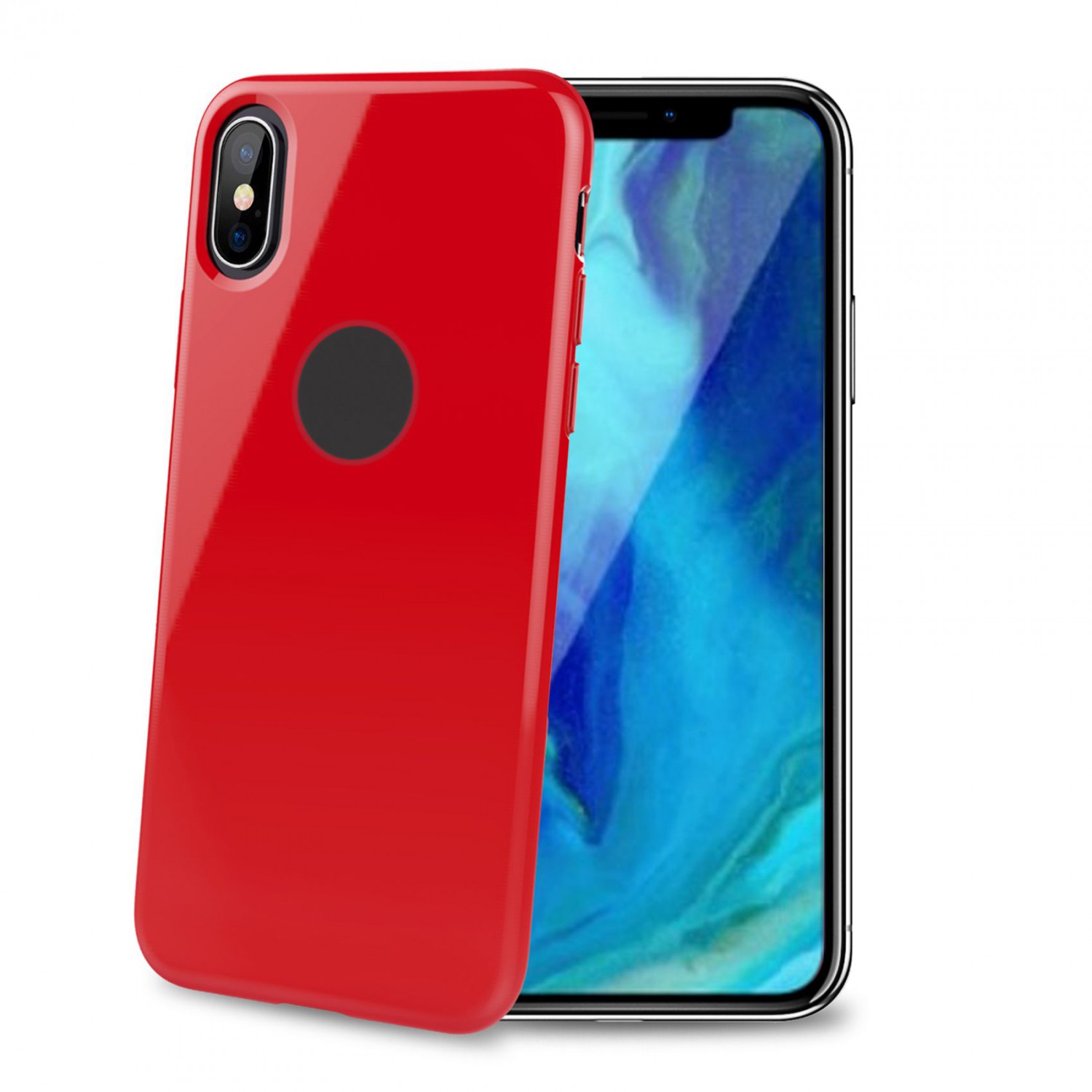 CELLY Gelskin silikónové puzdro pre Apple iPhone XS Plus, red