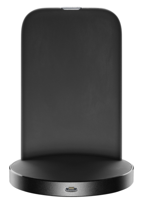 Stojanček pre bezdrôtové nabíjanie CellularLine WIRELESS FAST CHARGER STAND S USB-C, rýchle nabíjanie, Qi štandard, čierny
