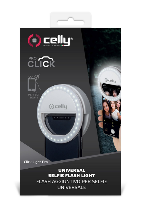 Přídavný blesk na fotoaparát Celly Click Light Pro bílý