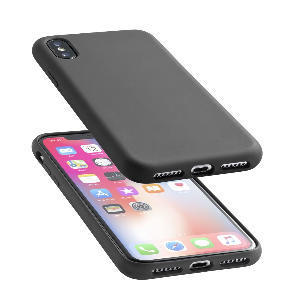Silikonové pouzdro CellularLine Sensation pro Apple iPhone X/XS, černá