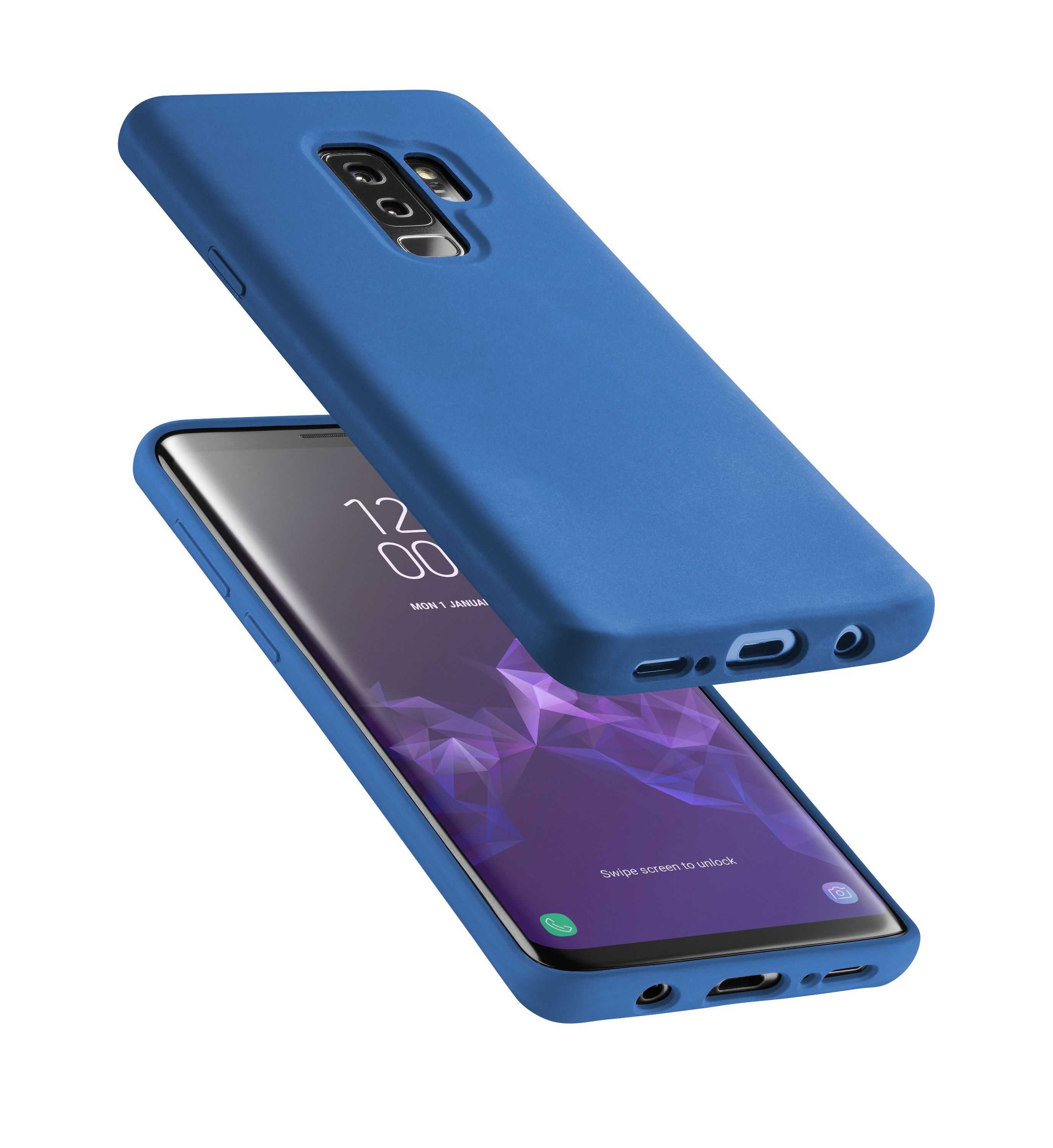 Silikonové pouzdro CellularLine Sensation pro Samsung Galaxy S9 Plus modrý