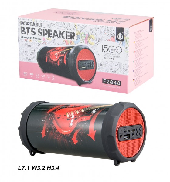 Bluetooth reproduktor Portable Speaker PLUS Mini F2848, Red Guitar
