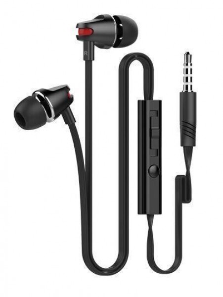 Sluchátka Hands Free Stereo ALIGATOR pro Smartphone 3,5 mm jack, s přepínačem, black