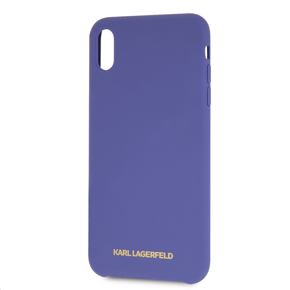 Silikonové pouzdro Karl Lagerfeld Gold Logo Silicone Case iPhone XS Max,violet