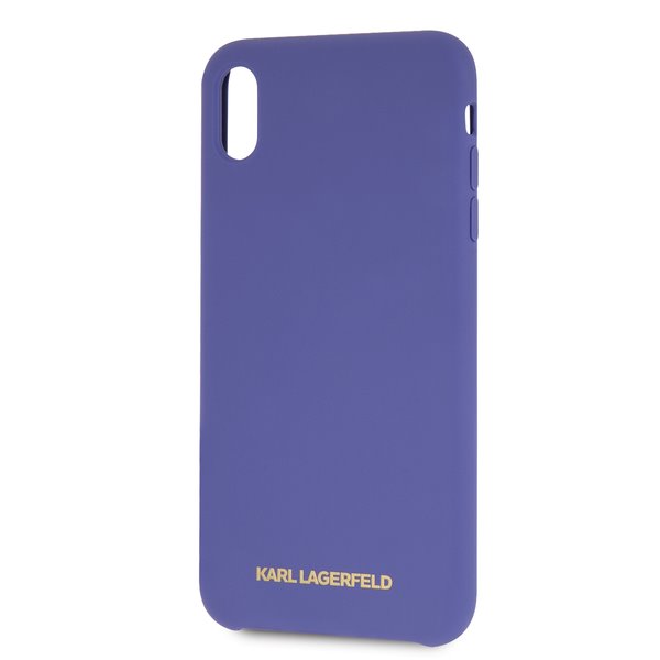Silikonové pouzdro Karl Lagerfeld Gold Logo Silicone Case iPhone XR,violet