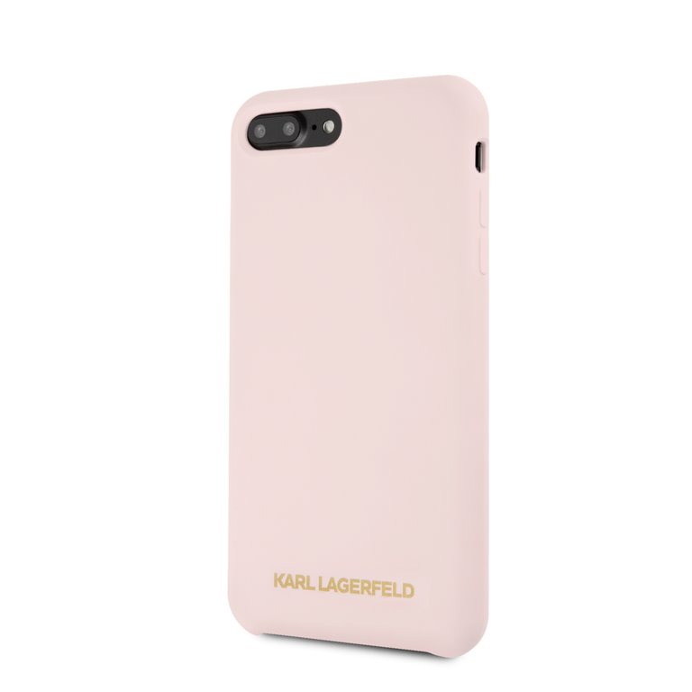 Silikonové pouzdro Karl Lagerfeld Gold Logo Silicone Case na iPhone 7/8 Plus,pink