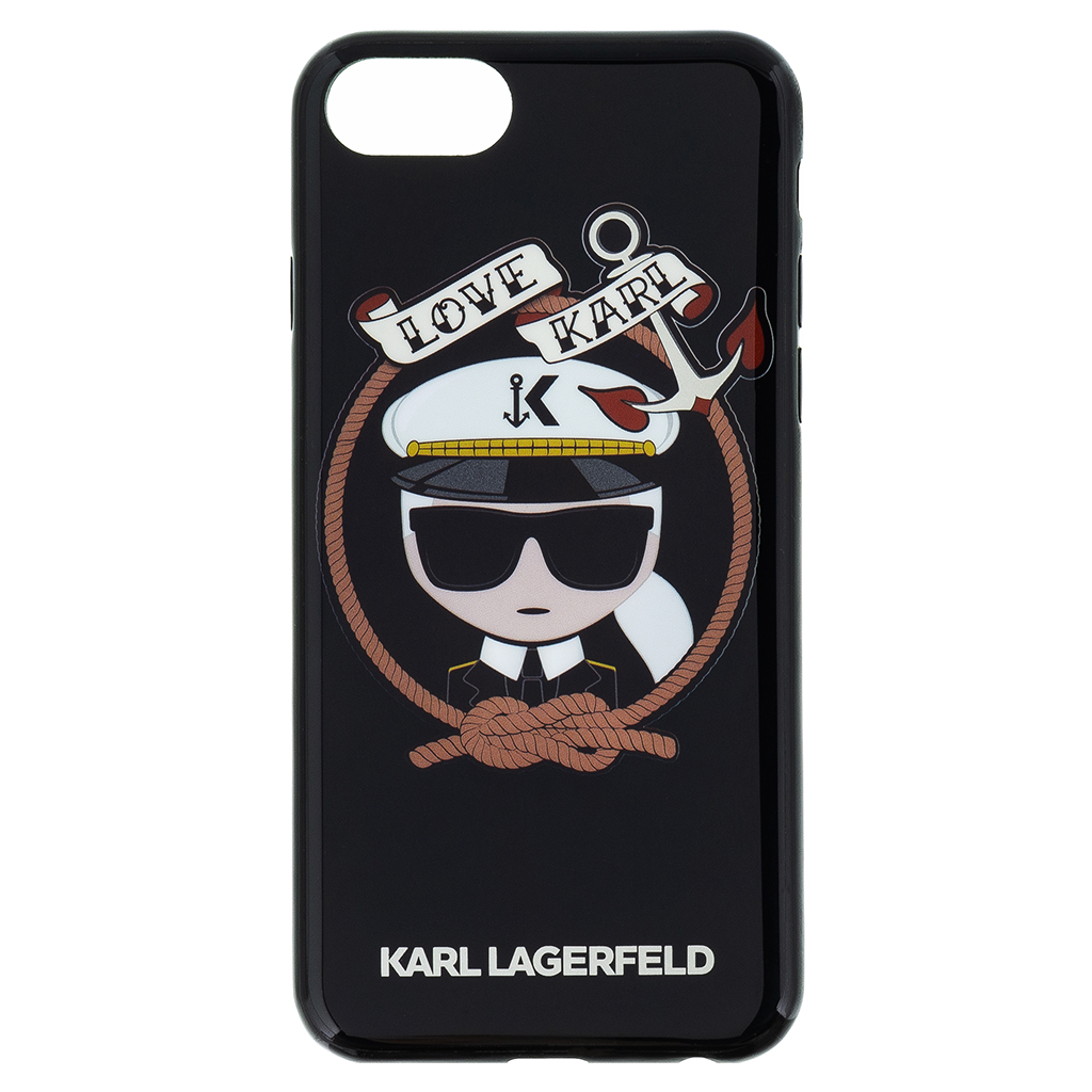 Silikonové pouzdro Karl Lagerfeld Karl Sailor Case na iPhone 7/8, black