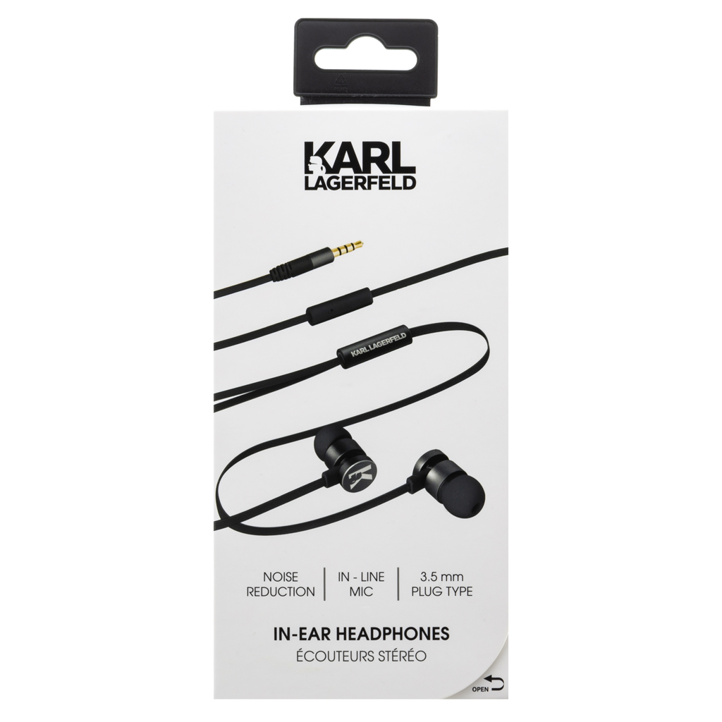 Sluchátka Karl Lagerfeld Wire Stereo Headset (EU Blister), Black