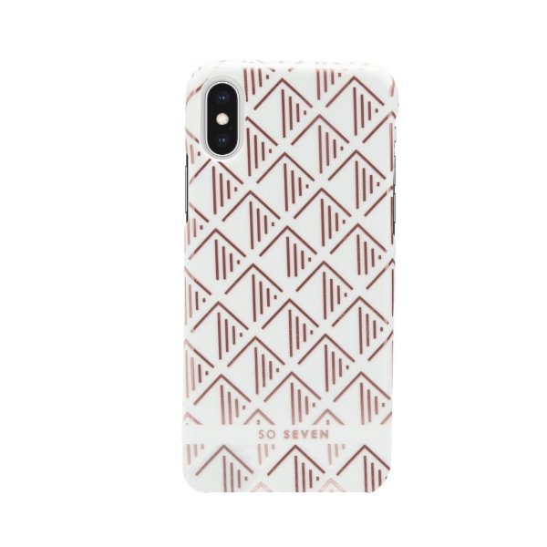 Zadní kryt SoSeven Fashion Paris Triangle Cover pro Apple iPhone X/XS, White/Rose