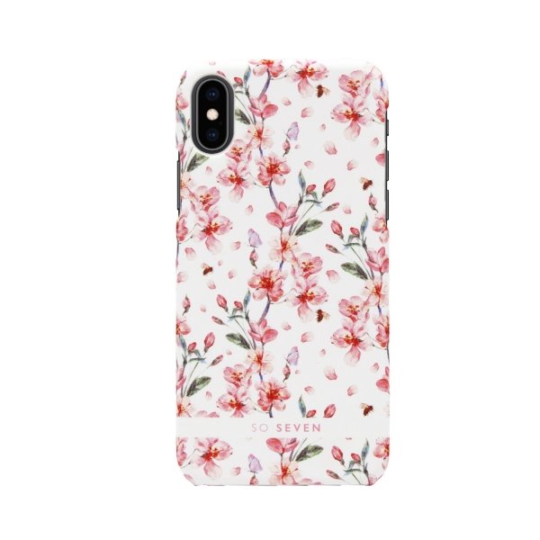Zadní kryt SoSeven Fashion Tokyo Blossom Flowers Cover pro iPhone X/XS, White Cherry